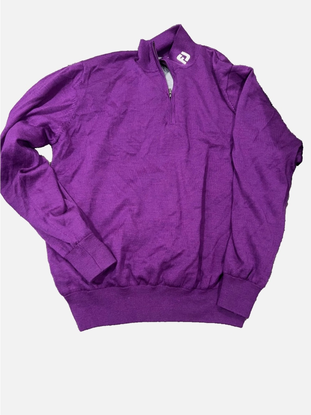 FootJoy Men's Purple wool Half-Zip Golf Sweater